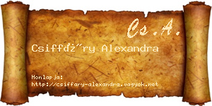 Csiffáry Alexandra névjegykártya